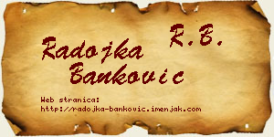 Radojka Banković vizit kartica